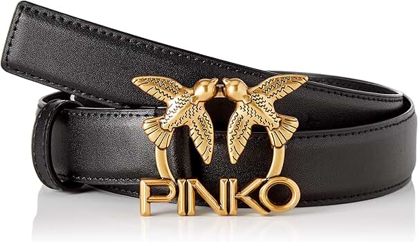 Amazon.com: Pinko Women's Belt, Z99q_black-antique Gold
